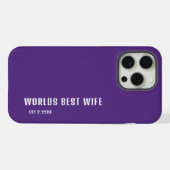 Worlds Best Wife Elegant Purple &White   iPhone Hoesje (Achterkant horizontaal)