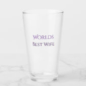 Worlds best wife Personalized Glass Cup Glas (Voorkant)