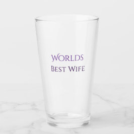 Worlds best wife Personalized Glass Cup Glas