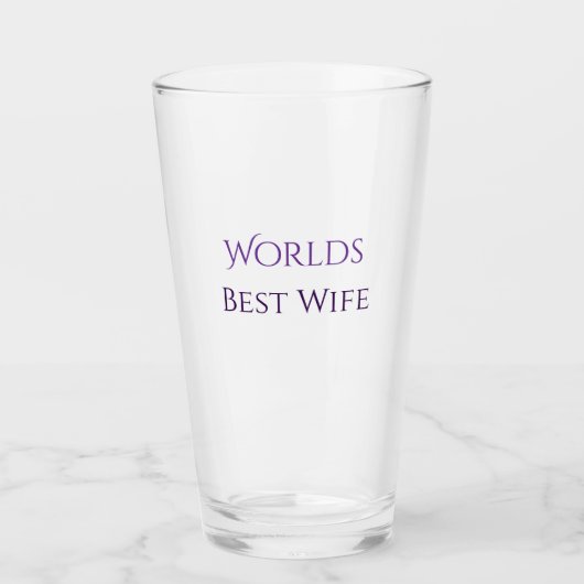 Worlds best wife Personalized Glass Cup Glas (Voorkant)