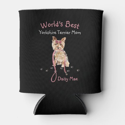 World's Best Yorkshire Terrier Mam Waterverf Name Blikjeskoeler (Voorkant)