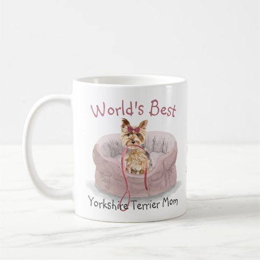 World's Best Yorkshire Terrier Mam Waterverf Name Koffiemok (Links)