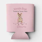 World's Best Yorkshire Terrier Mam Waterverf Pink Blikjeskoeler (Achterkant)