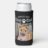 WORLDS BESTE DOG DAD 2 Foto's Pawprint Aangepaste  Seltzer Blikjeskoeler (Seltzer Voorkant)
