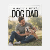 World's Beste Hond Papa FotoPop Fleece Deken (Voorkant)