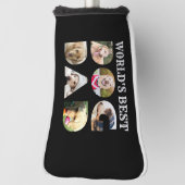 Worlds Beste Hond Papa Quote 6 Foto Collage Zwart Golfheadcover (Draai 90)