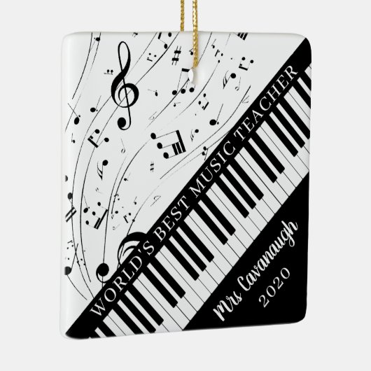 WORLDS BESTE MUSIC-TEACHER Pianotoetsenbord Keramisch Ornament (Rechts)