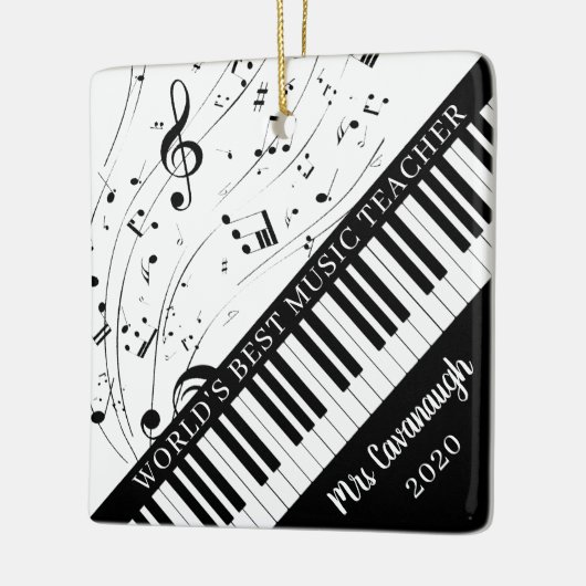 WORLDS BESTE MUSIC-TEACHER Pianotoetsenbord Keramisch Ornament (Links)