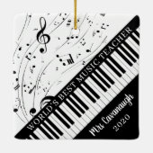 WORLDS BESTE MUSIC-TEACHER Pianotoetsenbord Keramisch Ornament (Achterkant)