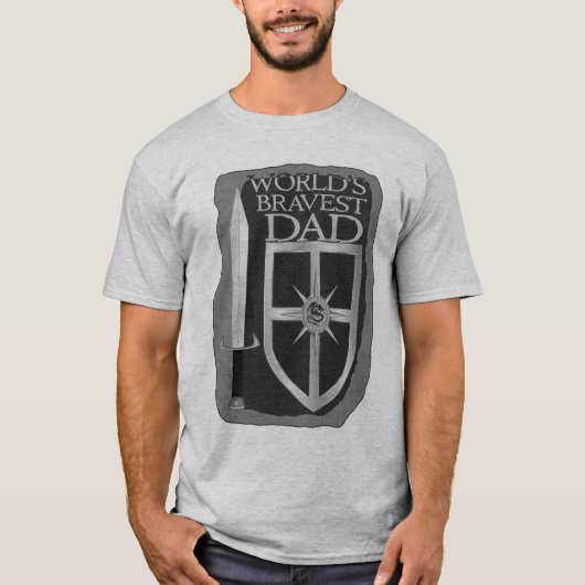Worlds Bravest Dad T-shirt (Voorkant)