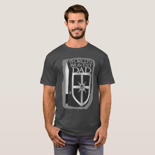 Worlds Bravest Dad T-shirt (Voorkant volledig)