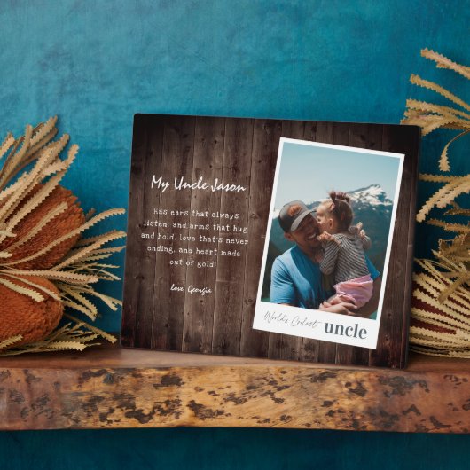 World's Coolest Uncle | Modern Photo Plaque Fotoplaat (Zijkant)