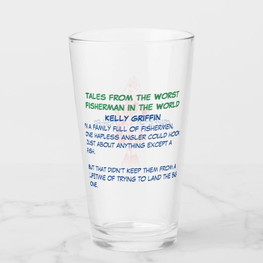 Worlds Crappie-st Fish-er Bierglas, Worst Fisher Glas (Achterkant)