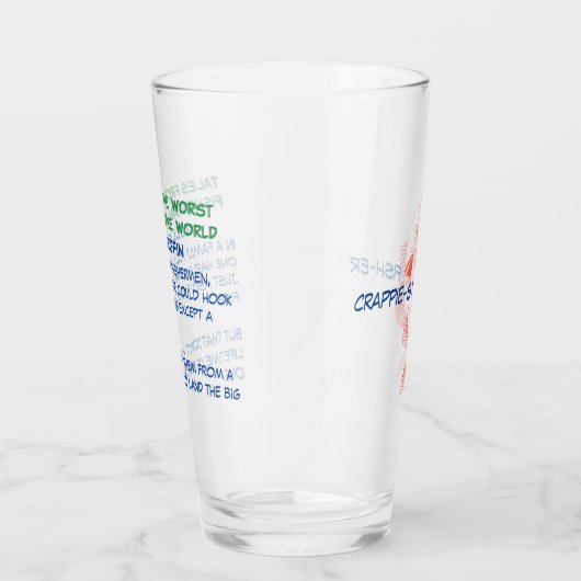 Worlds Crappie-st Fish-er Bierglas, Worst Fisher Glas (Rechts)