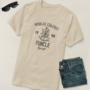 Worlds Craziest Funcle Est Jaar & Naam T-shirt
