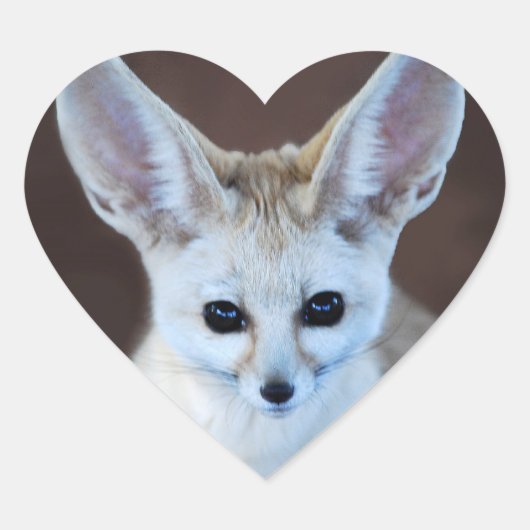 Worlds Cutest Fennec Fox Hart Sticker (Voorkant)