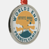 Worlds End State Park Pennsylvania Retro  Metalen Ornament (Rechts)