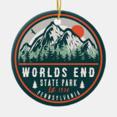 Worlds End State Park Pennsylvania Retro Sunset Keramisch Ornament (Voorkant)