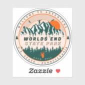 Worlds End State Park Pennsylvania Retro Sunset Sticker (Vel)
