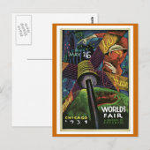 "World's Fair, Chicago, 1934" Vintage Briefkaart (Voorkant / Achterkant)