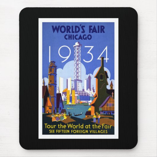 "World's Fair, Chicago 1934" Vintage Muismat (Voorkant)
