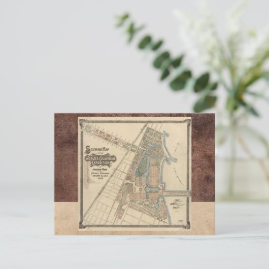 World's Fair Chicago Souvenir Map, 1893 Briefkaart (Staand voorkant)