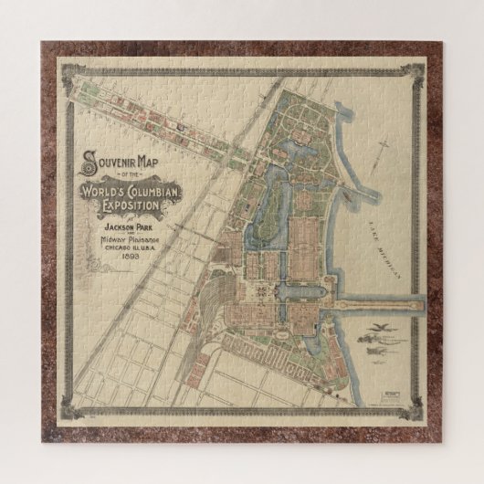 World's Fair Chicago Souvenir Map, 1893 Legpuzzel (Verticaal)