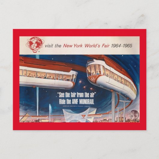 World's Fair Monorail, New York 1964  Briefkaart (Voorkant)