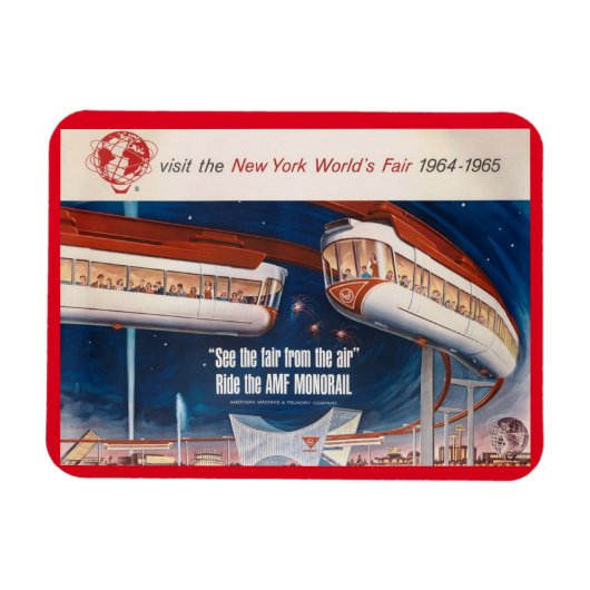 World's Fair Monorail, New York 1964  Postc Magneet (Horizontaal)