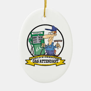 WORLDS GREATEST ATTENDANT II CARTOON KERAMISCH ORNAMENT