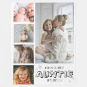 Worlds Greatest Auntie Trendy Photo Strip Fleece Deken (Voorkant)