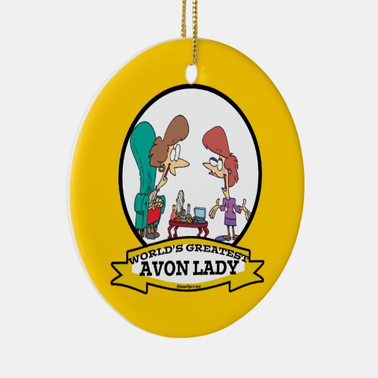WORLDS GREATEST AVON LADY VROUWEN CARTOON KERAMISCH ORNAMENT (Rechts)