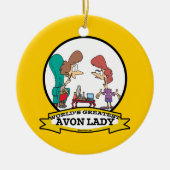 WORLDS GREATEST AVON LADY VROUWEN CARTOON KERAMISCH ORNAMENT (Voorkant)