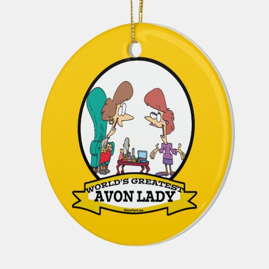 WORLDS GREATEST AVON LADY VROUWEN CARTOON KERAMISCH ORNAMENT (Links)