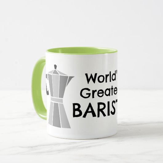 World's Greatest Barista Moka Pot Coffee Mug Mok (Voorkant links)