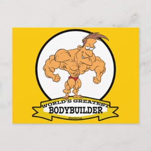 WORLDS GREATEST BODYBUILDER MANNEN CARTOON BRIEFKAART
