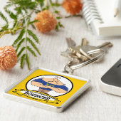 WORLDS GREATEST BOUNCER MANNEN CARTOON SLEUTELHANGER (Zijkant)