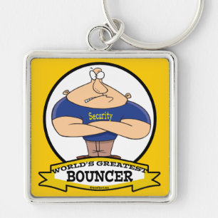 WORLDS GREATEST BOUNCER MANNEN CARTOON SLEUTELHANGER