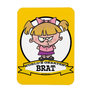 WORLDS GREATEST BRAT CARTOON MAGNEET