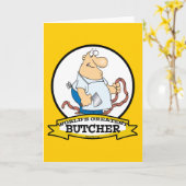 WORLDS GREATEST BUTCHER MANNEN CARTOON KAART (Gele Bloem)