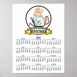 WORLDS GREATEST BUTCHER MANNEN CARTOON POSTER