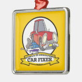 WORLDS GREATEST CAR FIXER CARTOON METALEN ORNAMENT (Links)