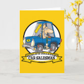 WORLDS GREATEST CAR SALESMAN MANNEN CARTOON KAART (Gele Bloem)