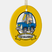 WORLDS GREATEST CAR SALESMAN MANNEN CARTOON KERAMISCH ORNAMENT (Rechts)