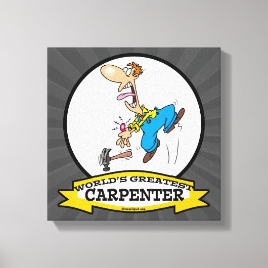 WORLDS GREATEST CARPENTER II MANNEN CARTOON CANVAS AFDRUK (Voorkant)