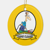WORLDS GREATEST CARPET CLEANER MANNEN CARTOON KERAMISCH ORNAMENT (Links)