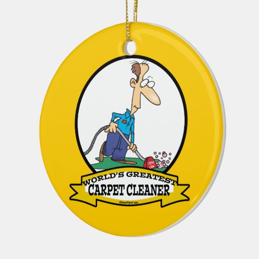 WORLDS GREATEST CARPET CLEANER MANNEN CARTOON KERAMISCH ORNAMENT (Links)