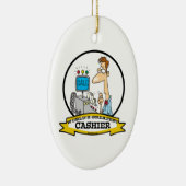WORLDS GREATEST CASHIER MANNEN CARTOON KERAMISCH ORNAMENT (Rechts)