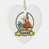 WORLDS GREATEST CASHIER VROUWEN CARTOON KERAMISCH ORNAMENT (Rechts)