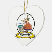 WORLDS GREATEST CASHIER VROUWEN CARTOON KERAMISCH ORNAMENT (Links)